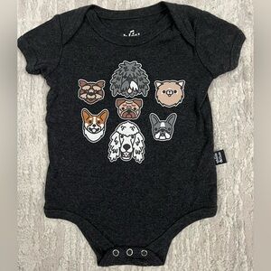 3-6 Whistle & Flute Charcoal Dog Bodysuit